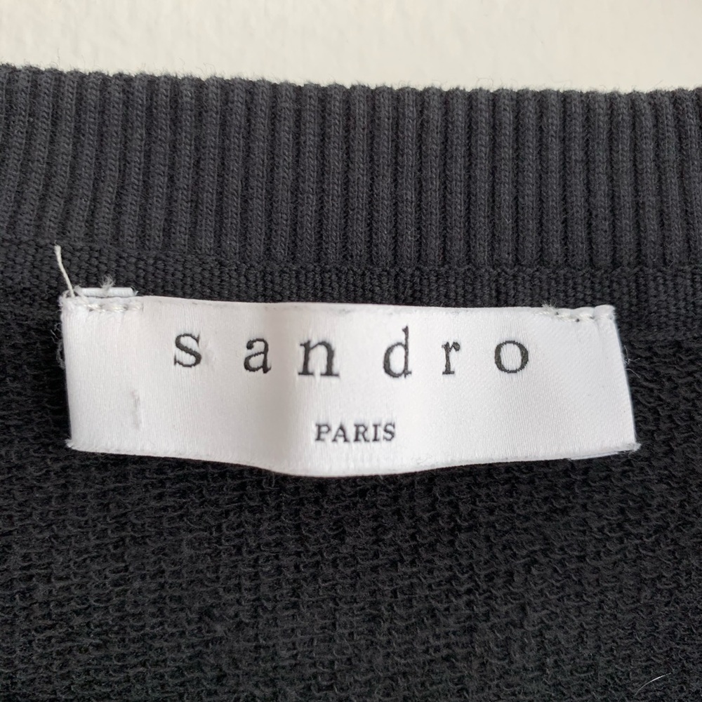 Sandro Alek Tiger Bird Embroidered Sweater Top - Picture 5 of 7